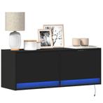 vidaXL Tv-wandmeubel met LED-verlichting 100x31x35 cm zwart, Huis en Inrichting, Kasten | Televisiemeubels, Verzenden, Nieuw, Overige houtsoorten