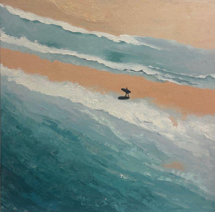 BOB - Alone surfing Australia, Antiek en Kunst, Kunst | Schilderijen | Modern