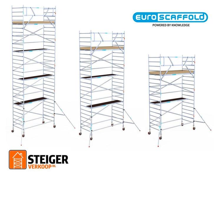 Steigerverkoop.nl: rolsteigers vanaf € 250,-, Doe-het-zelf en Verbouw, Steigers, Overige typen, Nieuw, 5 meter of hoger