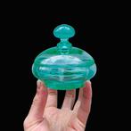 Art Deco Toiletset (2) - Ouraline glass - Rare aquamarijn