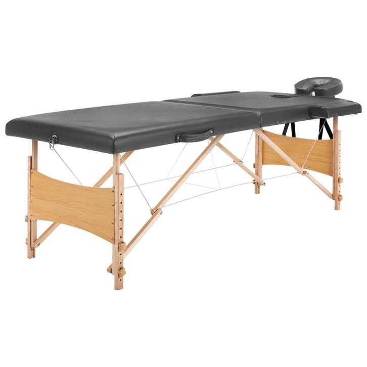 vidaXL Massagetafel met 2 zones 186x68 cm houten frame, Sport en Fitness, Massageproducten, Nieuw, Verzenden