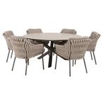Prado Montera dining tuinset 160xH75 cm rond 7 delig, Tuin en Terras, Ophalen of Verzenden, Nieuw