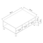 [en.casa] Salontafel Leppävirta 90x60x33cm houtkleurig en an, Huis en Inrichting, Tafels | Salontafels, Verzenden, Nieuw