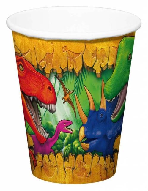 Dinosaurus Bekers Karton 250ml 6st, Hobby en Vrije tijd, Feestartikelen, Nieuw, Verzenden