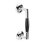 Handgreep 195mm ronde rozetten - glanzend nikkel - deurbe..., Ophalen of Verzenden, Nieuw, Koper of Messing, Schuif of Grendel