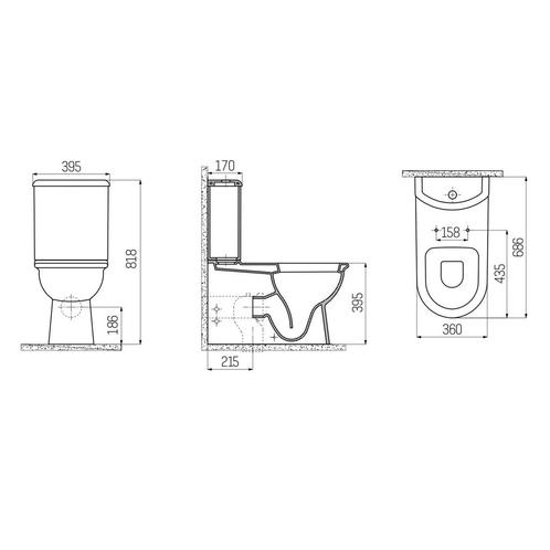 Toiletpot Staand Boss & Wessing Selin Onder En Muur, Doe-het-zelf en Verbouw, Sanitair, Ophalen of Verzenden