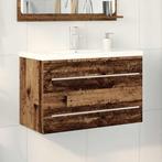 vidaXL Waskast met wastafel met lade 2 pcs Oud hout 80 x, Verzenden, Nieuw