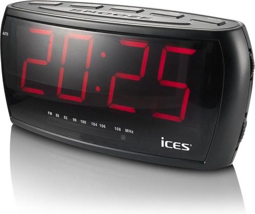 Ices ICR-230 Wekkerradio - Zwart, Witgoed en Apparatuur, Wekkers, Verzenden