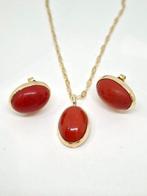 Parure - 18 karaat Geel goud Bloedkoraal