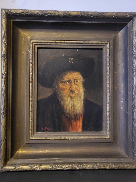 Victor van Neer (1918) - Rabbijn, Antiek en Kunst, Kunst | Schilderijen | Klassiek