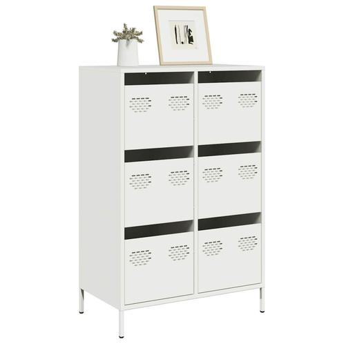 vidaXL buffetkast 68x39x101,5 cm staal wit, Huis en Inrichting, Kasten | Buffetkasten, Nieuw, Metaal, Verzenden