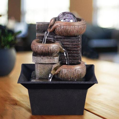 Mini Sier Waterval Feng Shui - LED Fontein Decor Ornament, Tuin en Terras, Tuinwanddecoratie, Nieuw, Verzenden