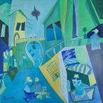 Miguel Augusto Brito - Cubist street 1 - XL NO Reserve, Antiek en Kunst