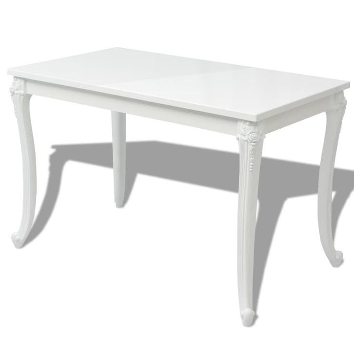Hoogglans Witte Eettafel 116x66cm | Tweedekansje, Huis en Inrichting, Tafels | Eettafels, 50 tot 100 cm, 100 tot 150 cm, Rechthoekig
