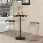 TRUUSK Bartafel Ronde Eettafel - Marmerlook - Voor 2 Persone, Huis en Inrichting, Barren, Verzenden, Nieuw