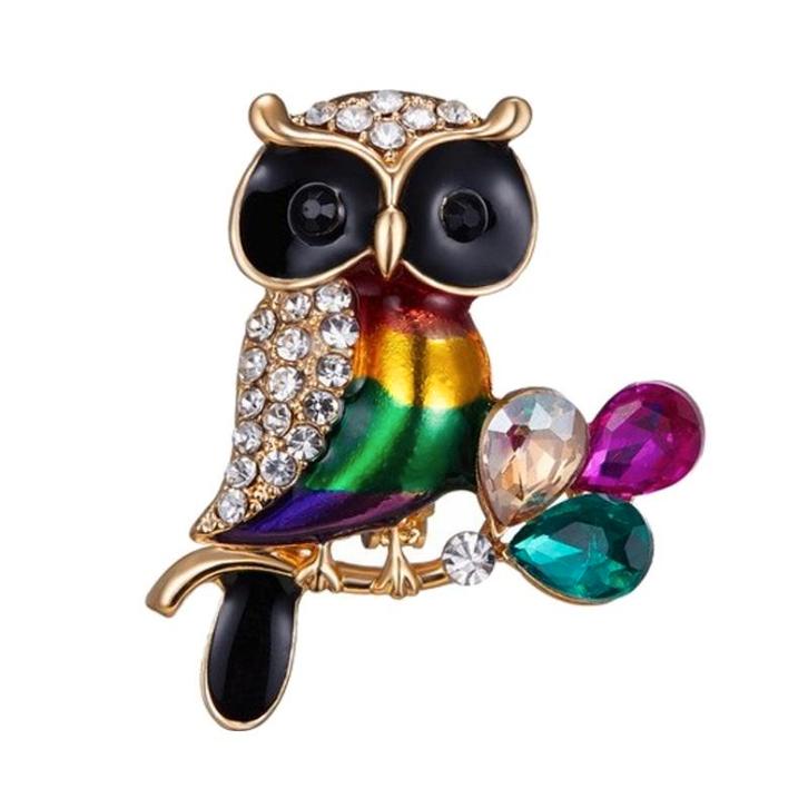 Fako Bijoux - Broche - Uil - Regenboog - 32x36mm -, Sieraden, Tassen en Uiterlijk, Broches, Verzenden