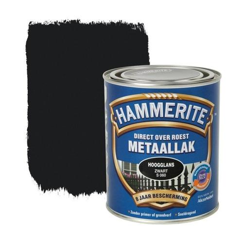 Hammerite Metaallak Zwart S060 Hoogglans 250 ml, Doe-het-zelf en Verbouw, Verf, Beits en Lak, Nieuw, Ophalen of Verzenden