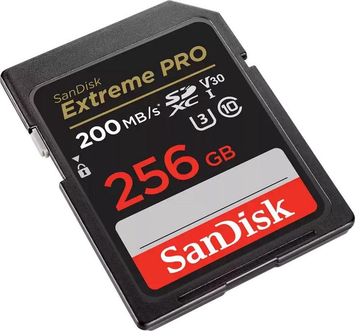 SanDisk SDXC Extreme Pro - 256 GB 200/90 mb/s - V30, Computers en Software, USB Sticks, Verzenden