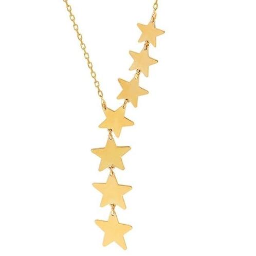 Halsketting - 14 karaat Geel goud - 7 sterren ketting, Sieraden, Tassen en Uiterlijk, Kettingen