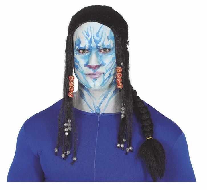 Zwarte Pruik Vlechten, Hobby en Vrije tijd, Feestartikelen, Nieuw, Verzenden