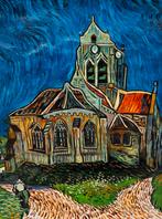 Van Gogh – De kerk in Auvers – Handgeschilderd olieverf, Nieuw, Ophalen of Verzenden, Schilderij, 75 cm of meer