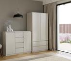 Dressoir - 120 cm 4 lades  creme 2D4S creme (Dressoirs), Verzenden, Nieuw, Overige houtsoorten, Met lade(s)