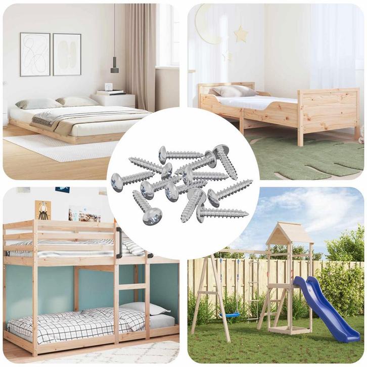 vidaXL Houten Schroeven 12 pcs Zilver M3,5 x 20 mm Staal, Doe-het-zelf en Verbouw, IJzerwaren en Bevestigingsmiddelen, Nieuw, Verzenden