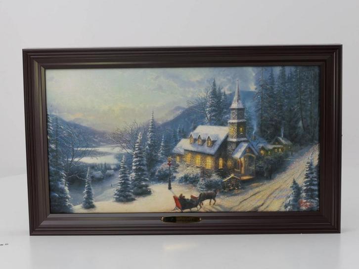 Thomas Kinkade Sunday Evening Sleigh Ride Lit Canvas Pr..., Hobby en Vrije tijd, Modelbouw | Overige, Zo goed als nieuw, Ophalen of Verzenden