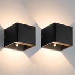 Set 2x Qube Oplaadbaar Wandlamp LED 5Watt ZWART +, Ophalen of Verzenden, Nieuw