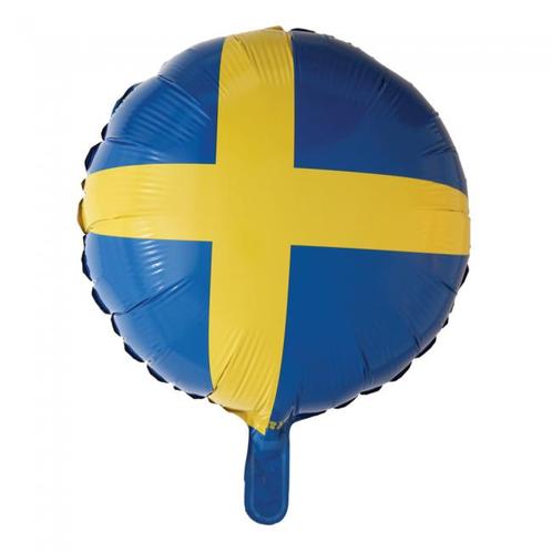 Helium Ballon Vlag Zweden 45cm leeg, Hobby en Vrije tijd, Feestartikelen, Nieuw, Verzenden