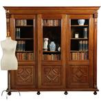 Boekenkast of Bibliotheekkast met drie schuifdeuren en verst, Ophalen of Verzenden