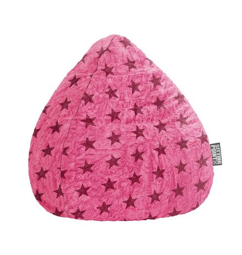 BeanBag Fluffy Stars XL - Roze, Huis en Inrichting, Zitzakken, Verzenden