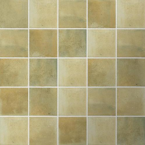Vloertegel / wandtegel raku sage groen 10x10 vloertegel, Doe-het-zelf en Verbouw, Tegels, Vloertegels, Nieuw, 10 m² of meer, Keramiek