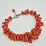 Bloedkoraal - Zilver - Armband - Middellandse Zee Koralen