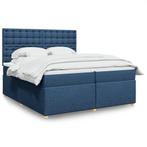 vidaXL Boxspring met matras stof blauw 200x200 cm, Huis en Inrichting, Slaapkamer | Bedden, Overige maten, 200 cm, Stof, Verzenden