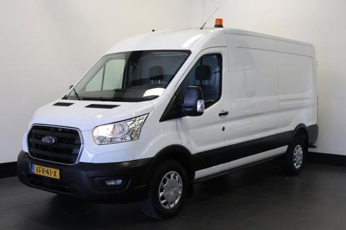 Ford Transit 2.0 TDCI 130PK L3H2 - EURO 6, Auto's, Bestelauto's, Dealer onderhouden, Lease, Zwart, Handgeschakeld, Wit, Financial lease