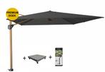Challenger T1 premium zweefparasol 400x300 cm teak mast, Ophalen of Verzenden, Nieuw