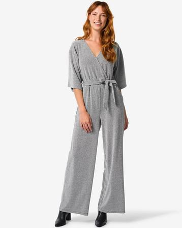 HEMA Damesjumpsuit Eileen glitter zilver beschikbaar voor biedingen