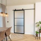 Stalen Schuifdeur - 3 Vlaks - Mat glas, Doe-het-zelf en Verbouw, Kozijnen en Schuifpuien, 75 tot 150 cm, Nieuw, 150 tot 225 cm