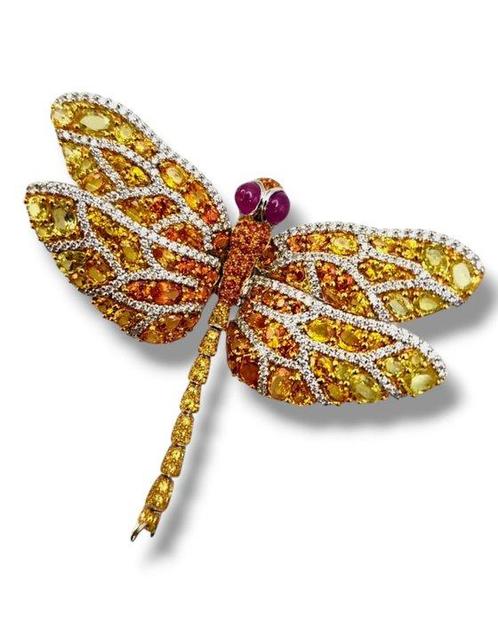 Broche - 18 karaat Geel goud, Prachtige vintage 18K gouden, Sieraden, Tassen en Uiterlijk, Antieke sieraden