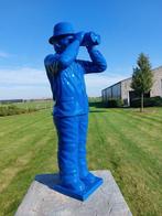 Beeld, man met verrekijker blue - 90 cm - polyresin, Antiek en Kunst, Kunst | Designobjecten