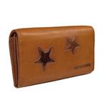 HillBurry VL777061 Leren Dames Portemonnee met Sterren Bruin, Sieraden, Tassen en Uiterlijk, Portemonnees, Overige merken, Bruin