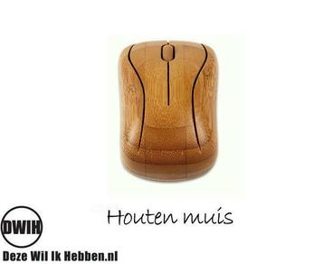 Draadloze houten muis beschikbaar voor biedingen