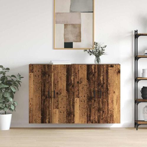 vidaXL Wandgemonteerde Kasten 2 pcs Oud hout 69.5 x 34 x 90, Huis en Inrichting, Kasten | Buffetkasten, Nieuw, 50 tot 100 cm, Overige houtsoorten