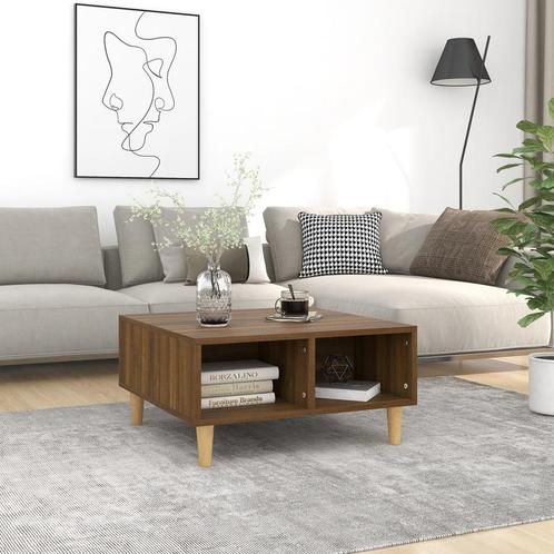vidaXL Salontafel 60x60x30 cm bewerkt hout bruin eikenkleur, Huis en Inrichting, Tafels | Salontafels, 50 tot 100 cm, Nieuw, Overige houtsoorten