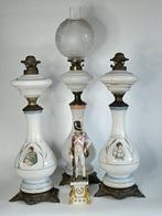 Olielamp (4) - Opaline glas - Authentic Napoleon set, Antiek en Kunst