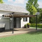 vidaXL Wandgemonteerde Pergola Taupe 3 x 4 m Staal, Verzenden, Nieuw