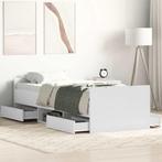 vidaXL Bedframe met hoofd- en voeteneinde wit 100x200 cm, Huis en Inrichting, Slaapkamer | Bedden, 100 cm, Eenpersoons, Verzenden