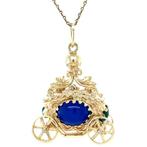 Vintage gouden koets hanger met chalcedoon 14 krt, Ophalen of Verzenden, Nieuw