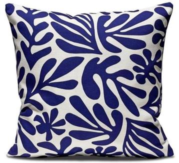 Blue leaf DD design | kussenhoes beschikbaar voor biedingen